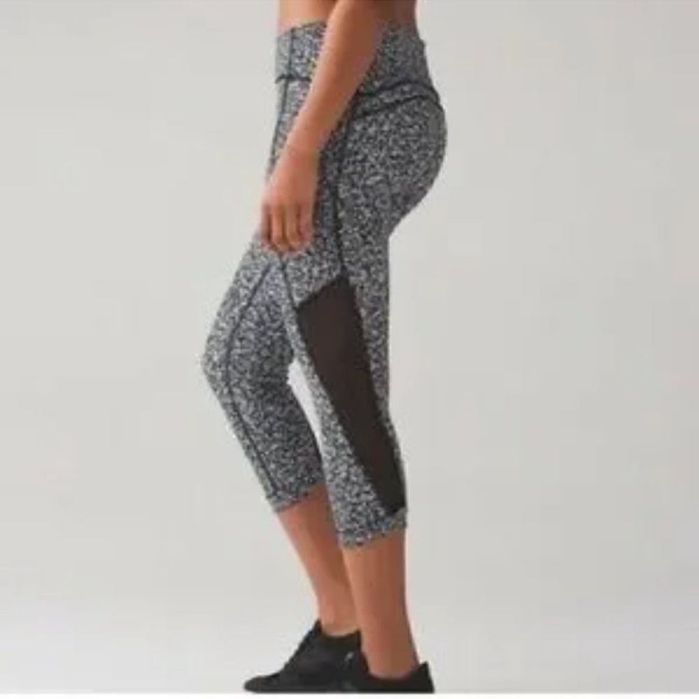 Lululemon Pace Rival Crop Freckle Flower pocket mid rise legging 4